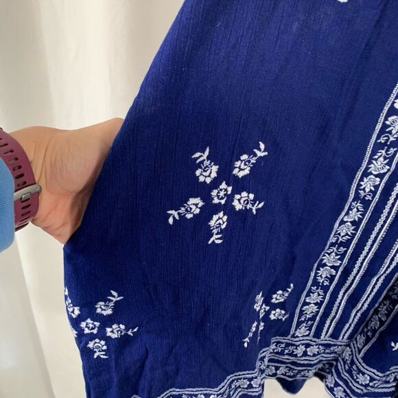 Lulus Mini Dress Women's Medium Blue Floral High Neck Sleeveless Pullover - Picture 4 of 7